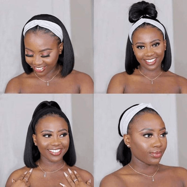 Headband Bob Wig 100% Human Hair