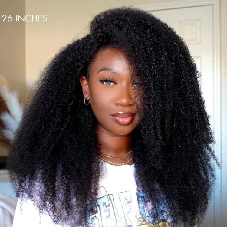 Afro Curly Glueless Free Parting Undetectable Invisible 13x4 Lace Frontal Wig | Real HD Lace - Gleamura