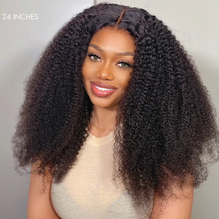 Afro Curly Glueless Free Parting Undetectable Invisible 13x4 Lace Frontal Wig | Real HD Lace - Gleamura