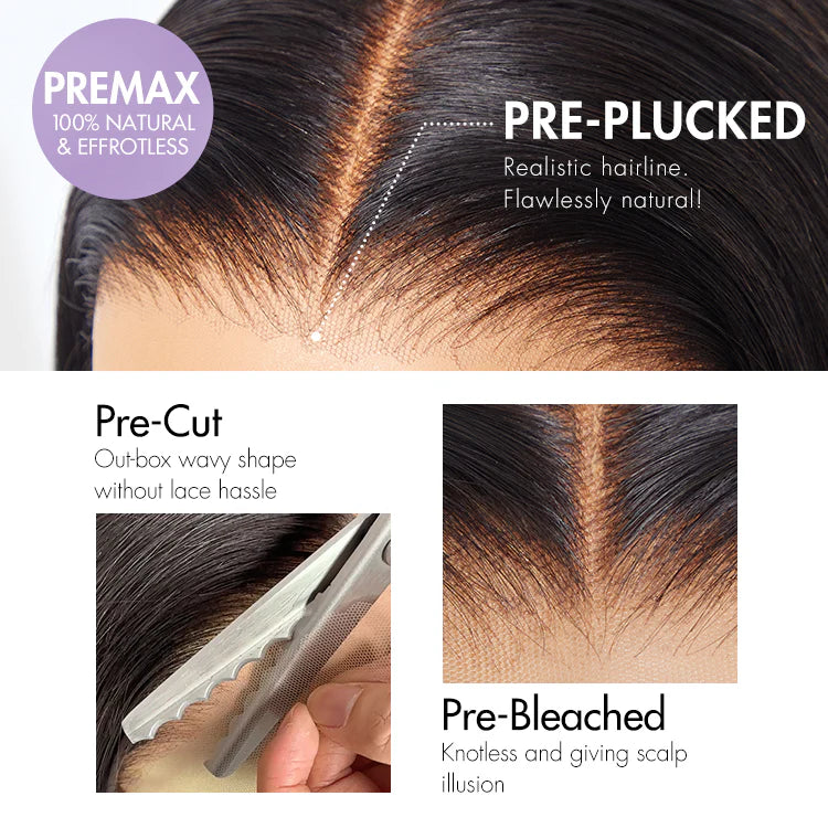 1 SEC INSTALL WIG | Gorgeous Natural Black Loose Wave 5x5 Closure Lace Glueless Short Wig 100% Human Hair | Large & Small Cap Size - Gleamura