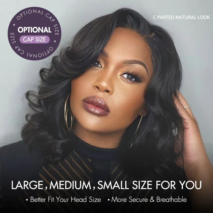 1 SEC INSTALL WIG | Gorgeous Natural Black Loose Wave 5x5 Closure Lace Glueless Short Wig 100% Human Hair | Large & Small Cap Size - Gleamura