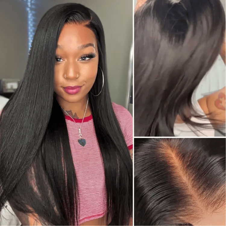 Nature Max Yaki Straight Ear-to-ear Glueless 13x5 Frontal HD Lace C Part Wig